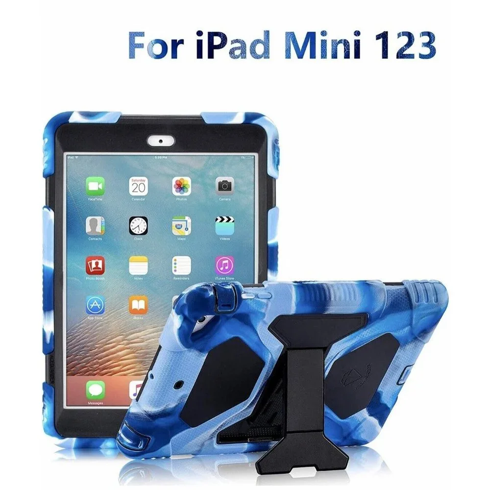 Rugged Heavy Duty Protective Blues Case Cover for iPad Mini 1 2 3
